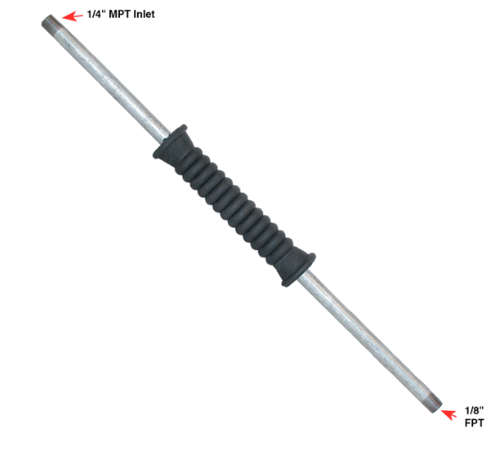 WAND EXTENSION - GALVANIZED STEEL WITH INSULATED GRIP - 18"